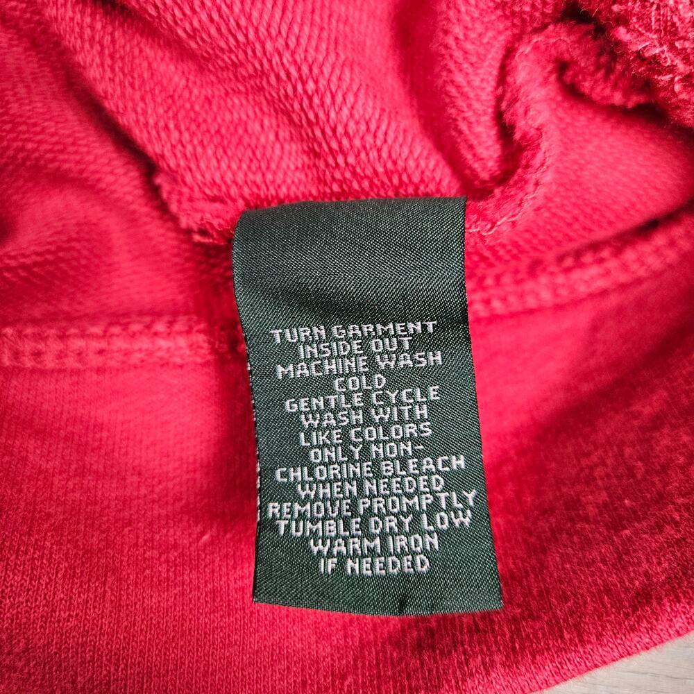 Lauren Ralph Lauren Lace Up Hoodie XL Red Nautical Crest‎ Cotton Sweatshirt - Picture 6 of 7